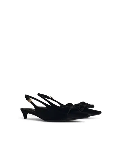 Dolce & Gabbana Satin Slingback Pumps In Black