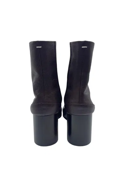 Maison Margiela Brown Tabi Boots Shoes In Black