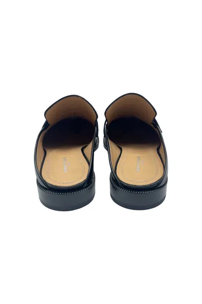 Maison Margiela Tabi City Calf Leather Flat Mules In Black