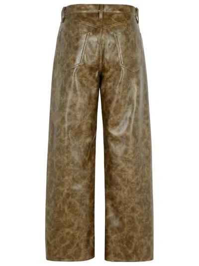 Agolde Brown Recycled Leather Blend Trousers In Brown