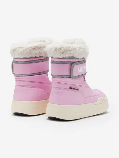 Moon Boot Girls Jr Park Strap Boots In Pink