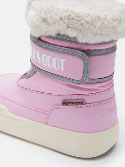 Moon Boot Girls Jr Park Strap Boots In Pink