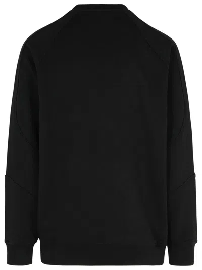 Balmain Logo Cotton Sweatshirt In Black