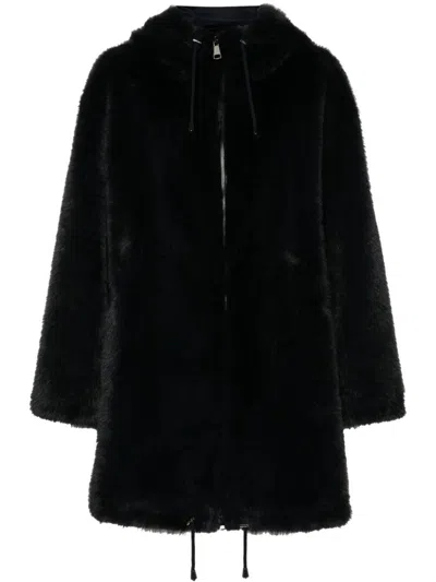 P.a.r.o.s.h Hooded Faux-fur Coat In Multicolor