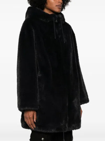 P.a.r.o.s.h Hooded Faux-fur Coat In Multicolor
