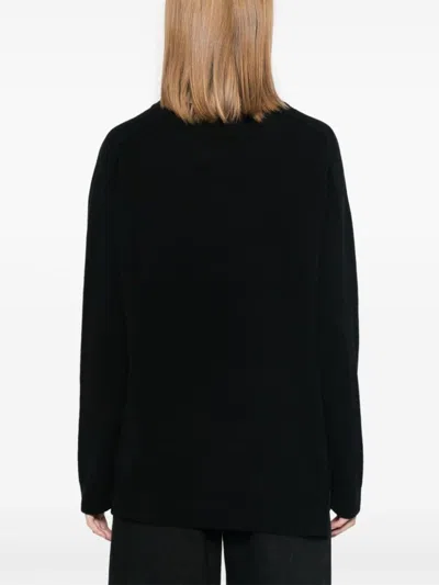 P.a.r.o.s.h Parosh Black Wool-cashmere Ribbed Sweater In Black
