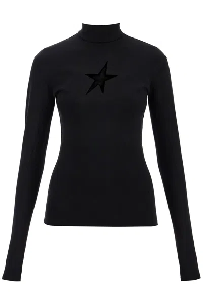 Mugler Long-sleeved Star Top For In Black