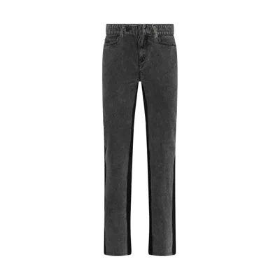 Mugler Black Cotton Denim Jeans In Washed Black/black