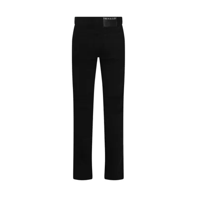 Mugler Black Cotton Denim Jeans In Washed Black/black
