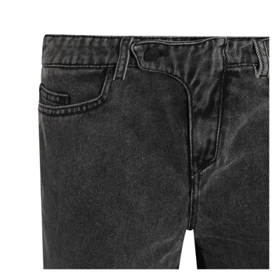 Mugler Black Cotton Denim Jeans In Washed Black/black