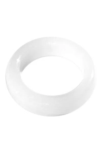 Seree Tee White Jade Stone Ring In White