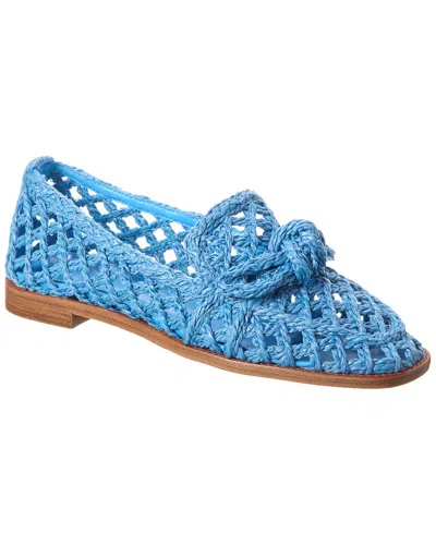 Alexandre Birman Clarita Raffia Flat In Blue