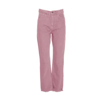 Hinnominate Chic Pink Raw Cut Bottom Jeans In Pink
