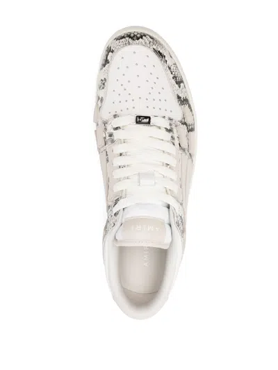 Shop Amiri Men Snake Skel Top Low Sneakers In 271 Alabaster