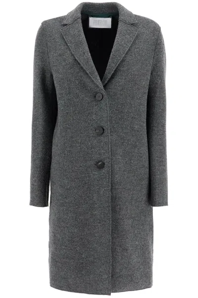 Shop Harris Wharf London Single Breasted Wool Coat In Boiled In Grey