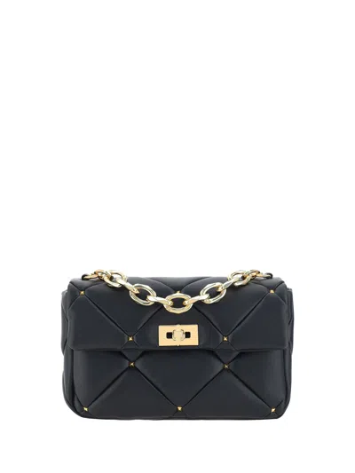 Shop Valentino Large Shoulder Bag | Roman Stud | Nappa In Nero