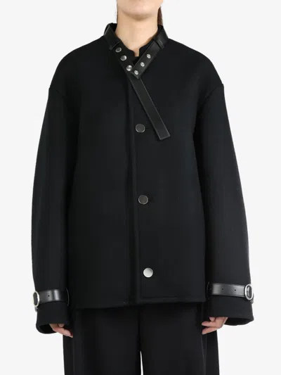 Jil Sander Long-sleeved Button-down Casual Jacket In 001 Black