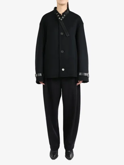 Jil Sander Long-sleeved Button-down Casual Jacket In 001 Black