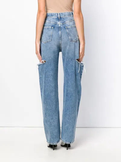 Shop Maison Margiela Women 5 Pockets Cut-out Jeans In Blue