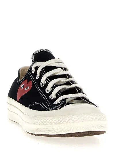 Comme Des Garçons Play Black Low-top Converse With Red Heart Sneakers Black