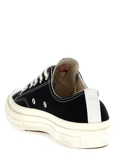 Comme Des Garçons Play Black Low-top Converse With Red Heart Sneakers Black