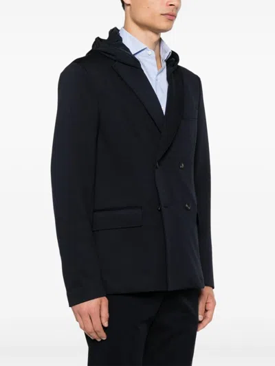 Shop Emporio Armani Wool Blend Double Breasted Jacket