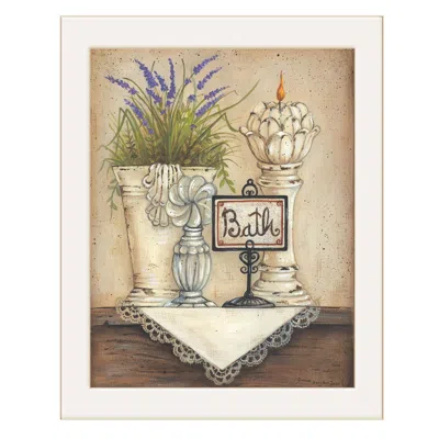 Homezia Bath 1 White Framed Print Bathroom Wall Art