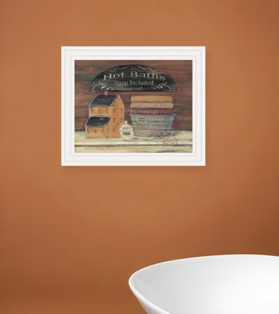 Homezia Hot Bath 8 White Framed Print Bathroom Wall Art