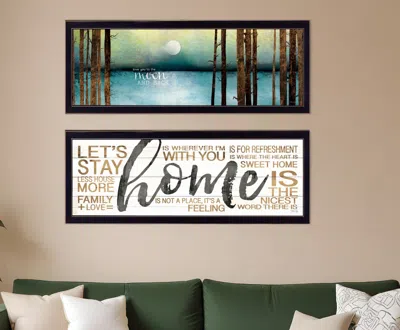 Homezia Set Of Two Love Or Home 2 Black Framed Print Wall Art