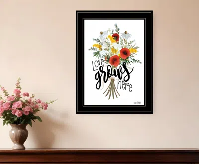 Homezia Love Grows Here 5 Black Framed Print Wall Art
