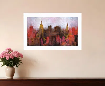 Homezia Nyc Skyline 1 White Framed Print Wall Art