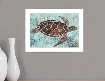 Homezia Sea Turtles Collage 1 White Framed Print Wall Art