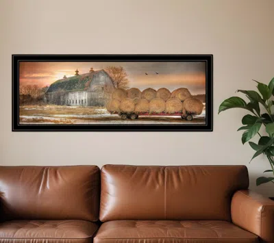 Homezia Sunset On The Farm 2 Black Framed Print Wall Art