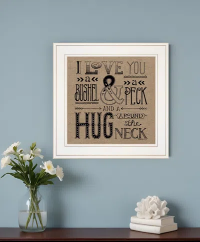 Homezia Hugs Around The Neck 1 White Framed Print Wall Art