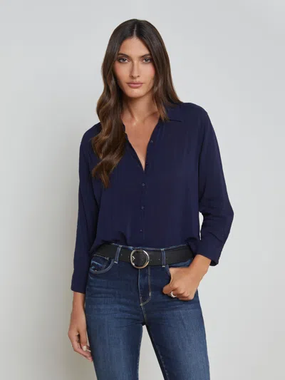 L Agence Marlene Blouse In Navy