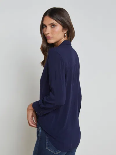 L Agence Marlene Blouse In Navy
