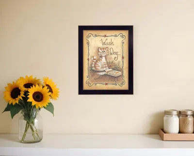Homezia Wash Day 1 Black Framed Print Laundry Wall Art