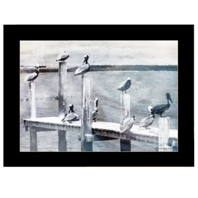 Homezia Birds On A Pier 1 Black Framed Print Kitchen Wall Art