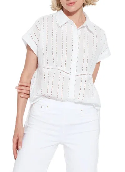 Lyssé Cornet Cotton Eyelet Top In White