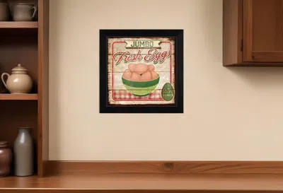 Homezia Jumbo Fresh Eggs Black Framed Print Wall Art