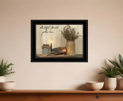 Homezia Grateful Hearts 2 Black Framed Print Kitchen Wall Art