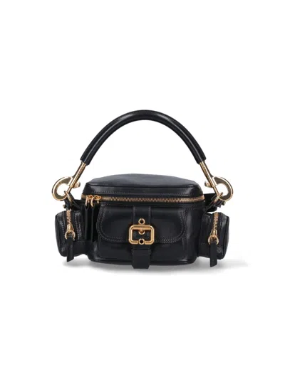 Chloé Leather Camera Handbag Adjustable Strap In Black