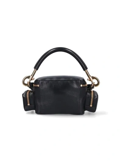 Chloé Leather Camera Handbag Adjustable Strap In Black