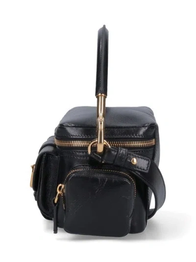 Chloé Leather Camera Handbag Adjustable Strap In Black
