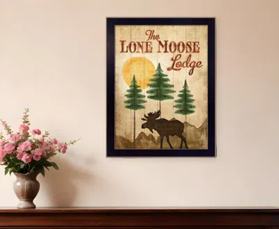Homezia Lone Moose 2 Black Framed Print Wall Art