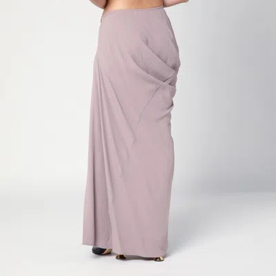 Dries Van Noten Pink Long Draped Skirt In Pink