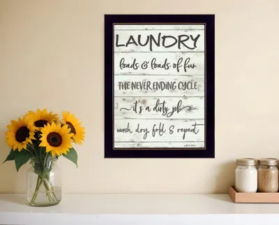 Homezia Laundry 3 Black Framed Print Bathroom Wall Art