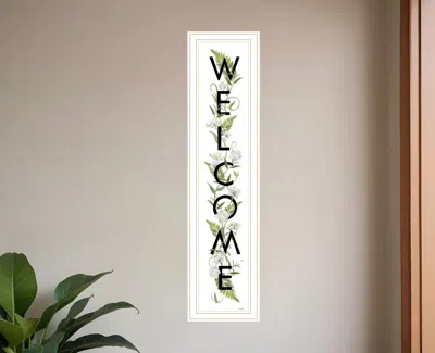 Homezia Welcome Sign Ii 4 White Framed Print Wall Art