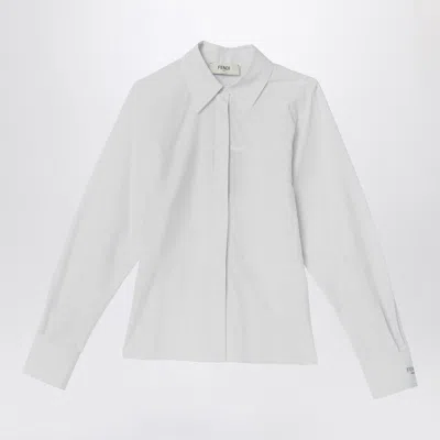 Fendi White Striped Cotton Shirt Women