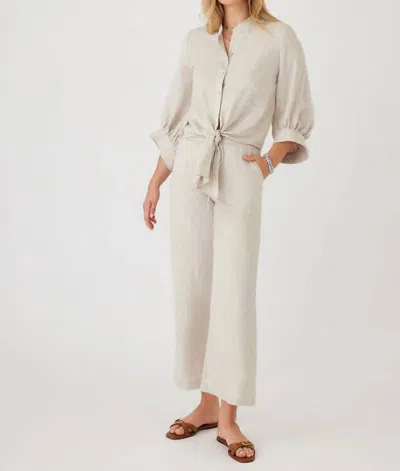Karen Kane Drawstring Pants In Oatmeal In White
